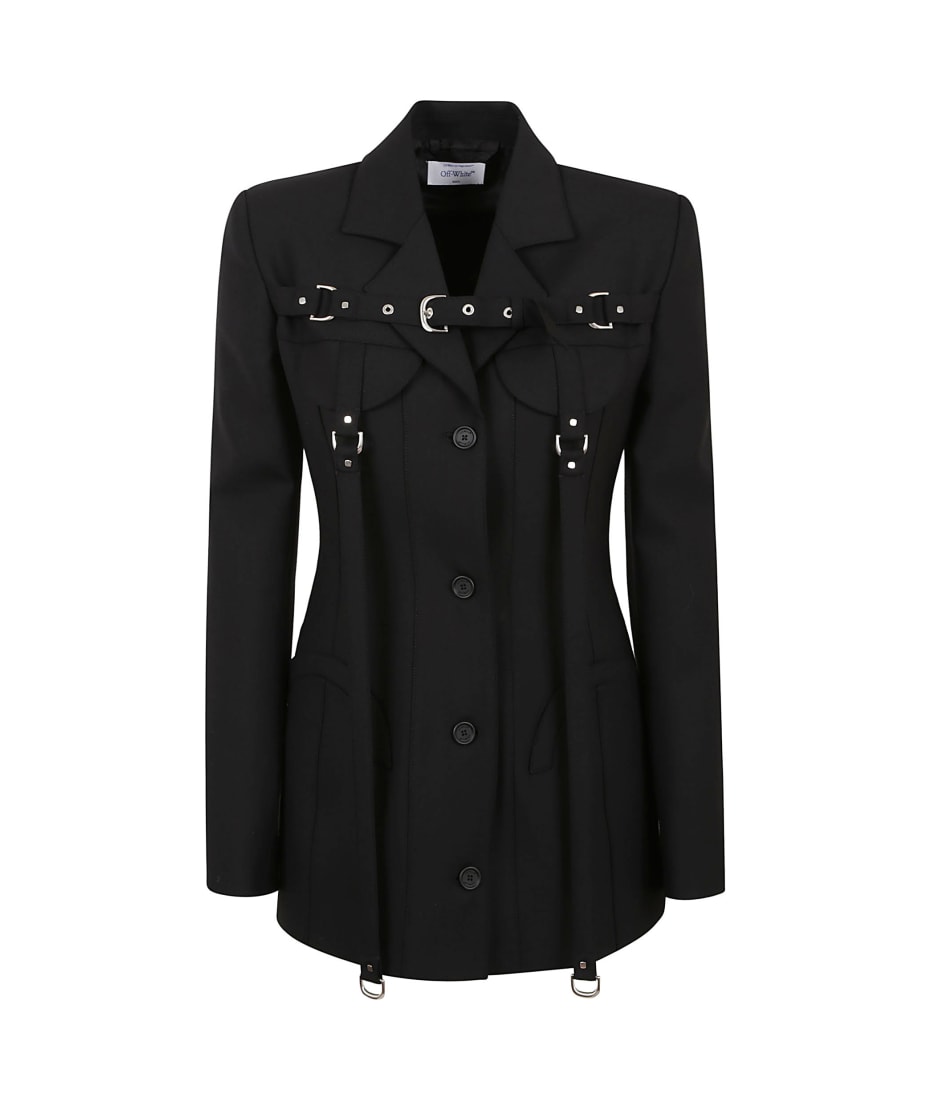 MSGM Crocodile-effect Trench Coat in Black