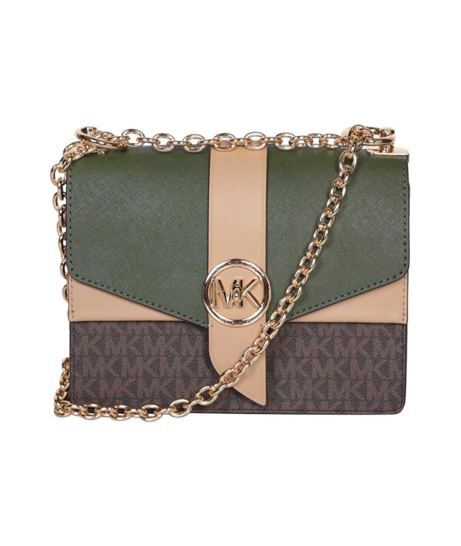 【国内完売・未販売カラー】MKロゴ GREENWICH ショルダーバッグ Michael Kors Greenwich Logo Plaque Shoulder Bag | italist