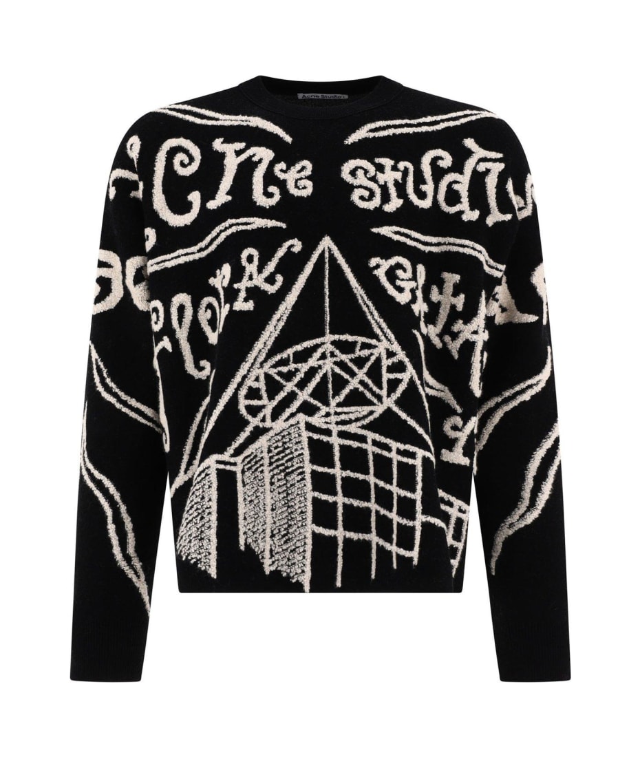 Acne Studios Crew-neck Sweater With Jacquard Logo | italist