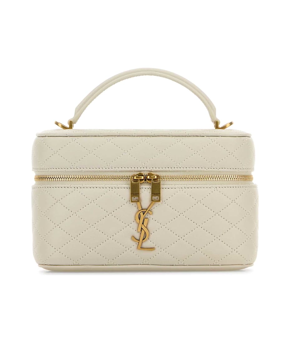 ハンドバッグ SAINT LAURENT VANITY GABY HANDBAG IN QUILTED NAPPA Gaby Mini quilted leather vanity bag in white - Saint