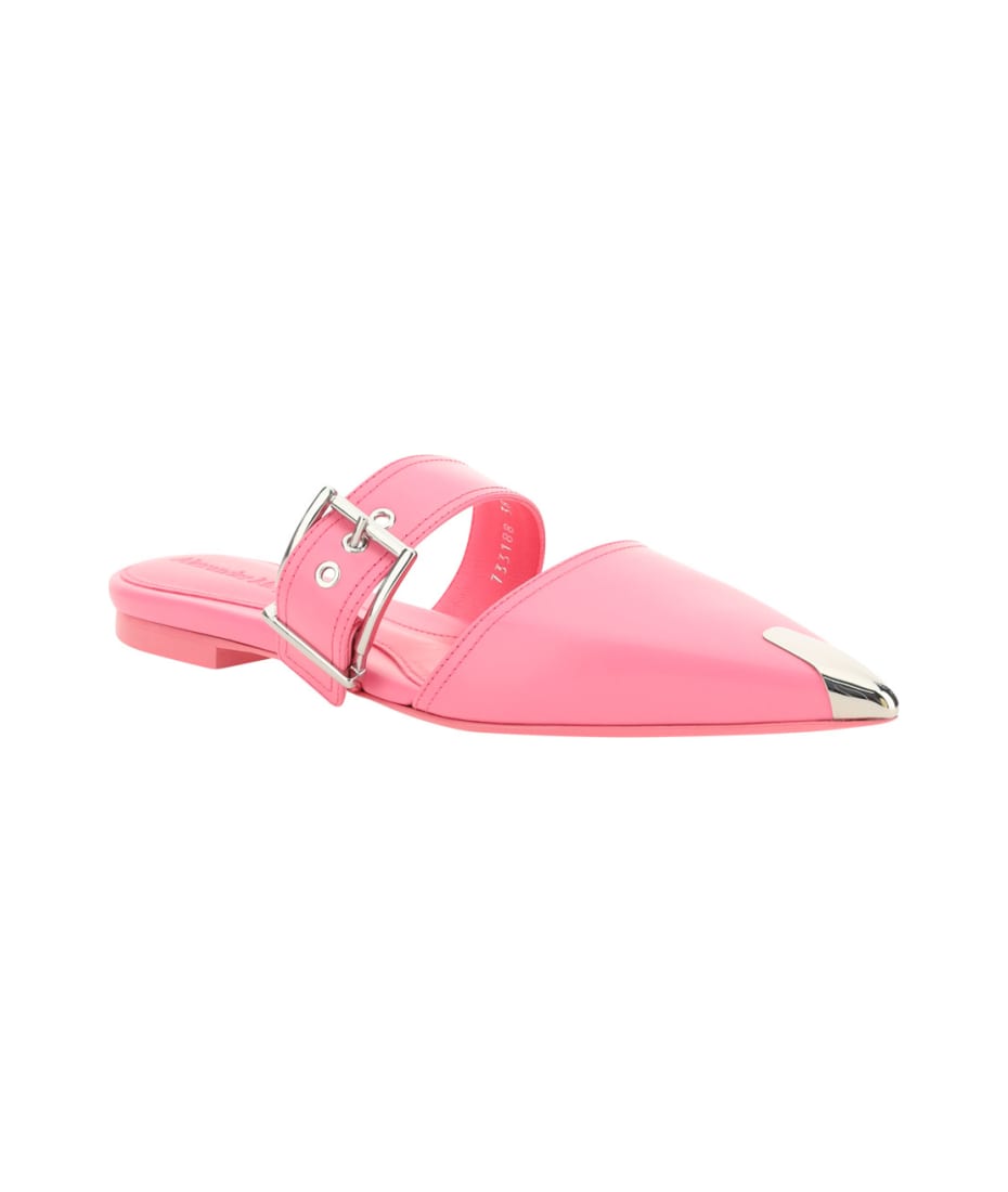 Alexander McQueen Pink Leather Slippers | italist