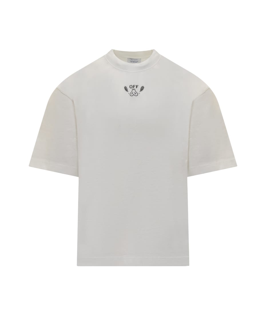 Off-White Bandana Arrow Skate Tシャツ Off-White Men's Bandana Arrow Skate T-Shirt in White/Black