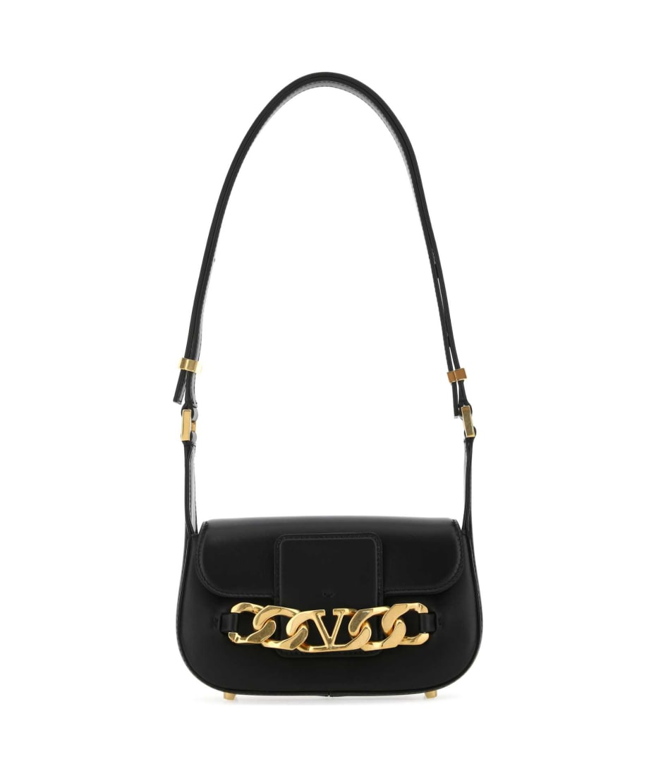 ショルダーバッグ・ポシェット VALENTINO GARAVANI Black Leather Vlogo Crossbody Bag Valentino Garavani Black Leather Small Vlogo Chain Crossbody
