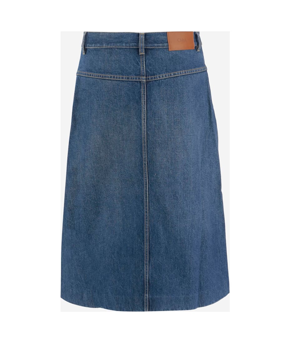 Chloé Knee-length Skirt In Cotton Denim | italist