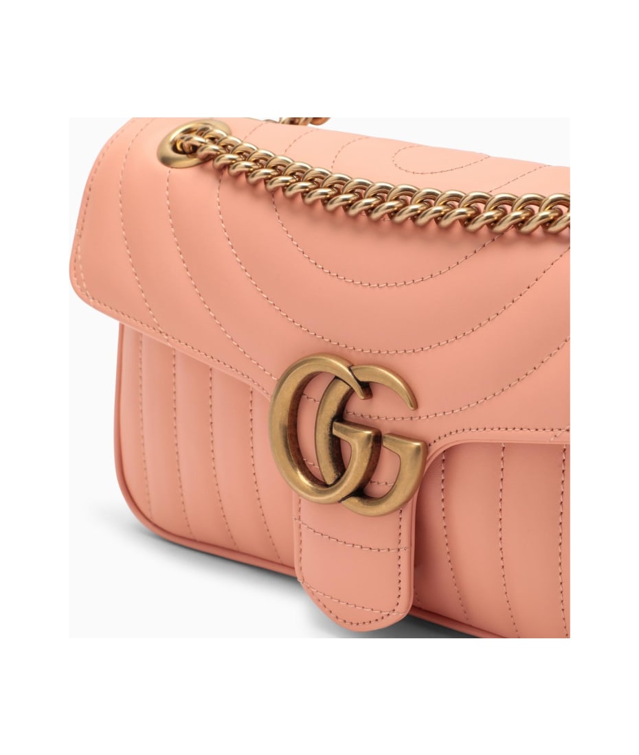 Gucci Pink GG Matelassé Marmont Small Shoulder Bag 