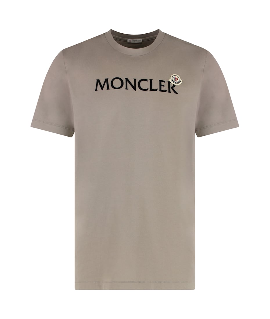 美品【 MONCLER 】モンクレール　異素材ロゴ文字シャツ Moncler Logo Cotton T-shirt | italist
