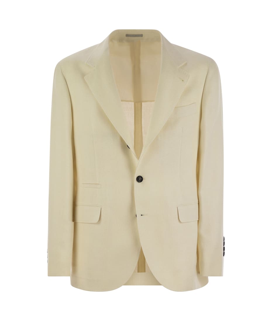 ジャケット Brunello Cucinelli Giacca Doppiopetto In Lino Linen, wool, and silk jacket in beige - Brunello Cucinelli