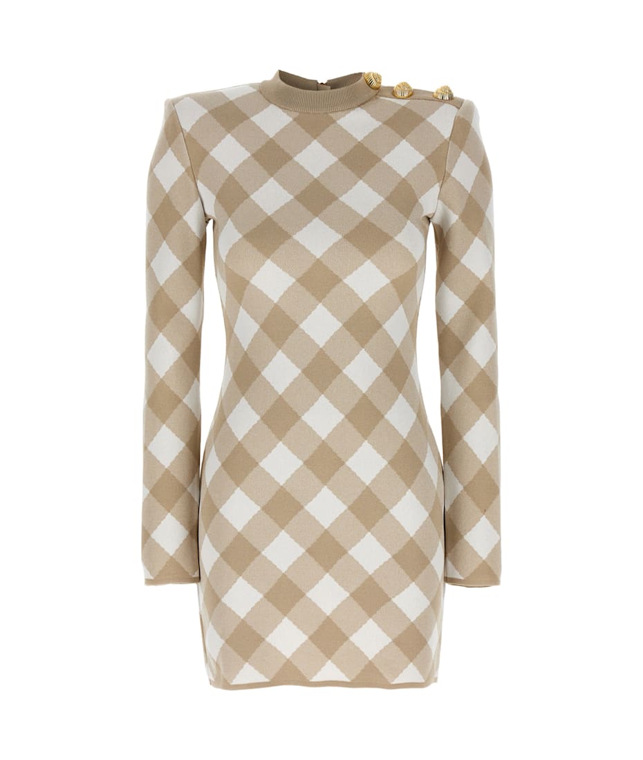 ワンピース BALMAIN FW24 Vichy dress (DF0R8739KH56 GVQ) Balmain Vichy Dress | italist