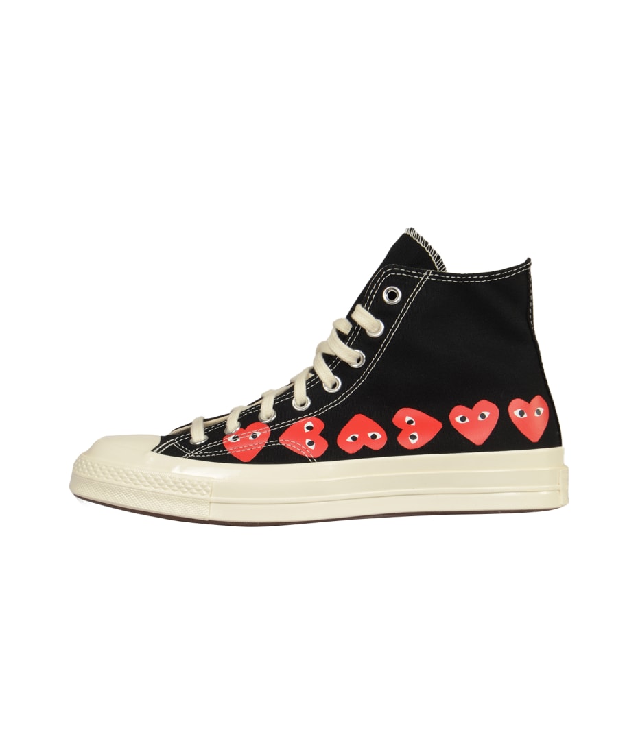 Comme des Garcons Play Multi Heart Converse x Hi top Sneakers