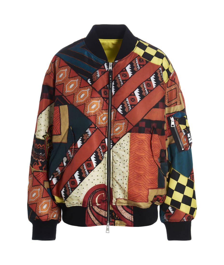 ETRO: nylon down jacket with paisley print - Multicolor