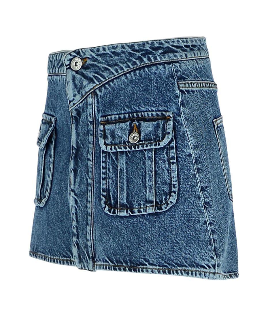 ミニスカート JW ANDERSON Women Mini Skirts DK0026 PG1619172 Blue JW ANDERSON Embroidered denim mini skirt | NET-A-PORTER