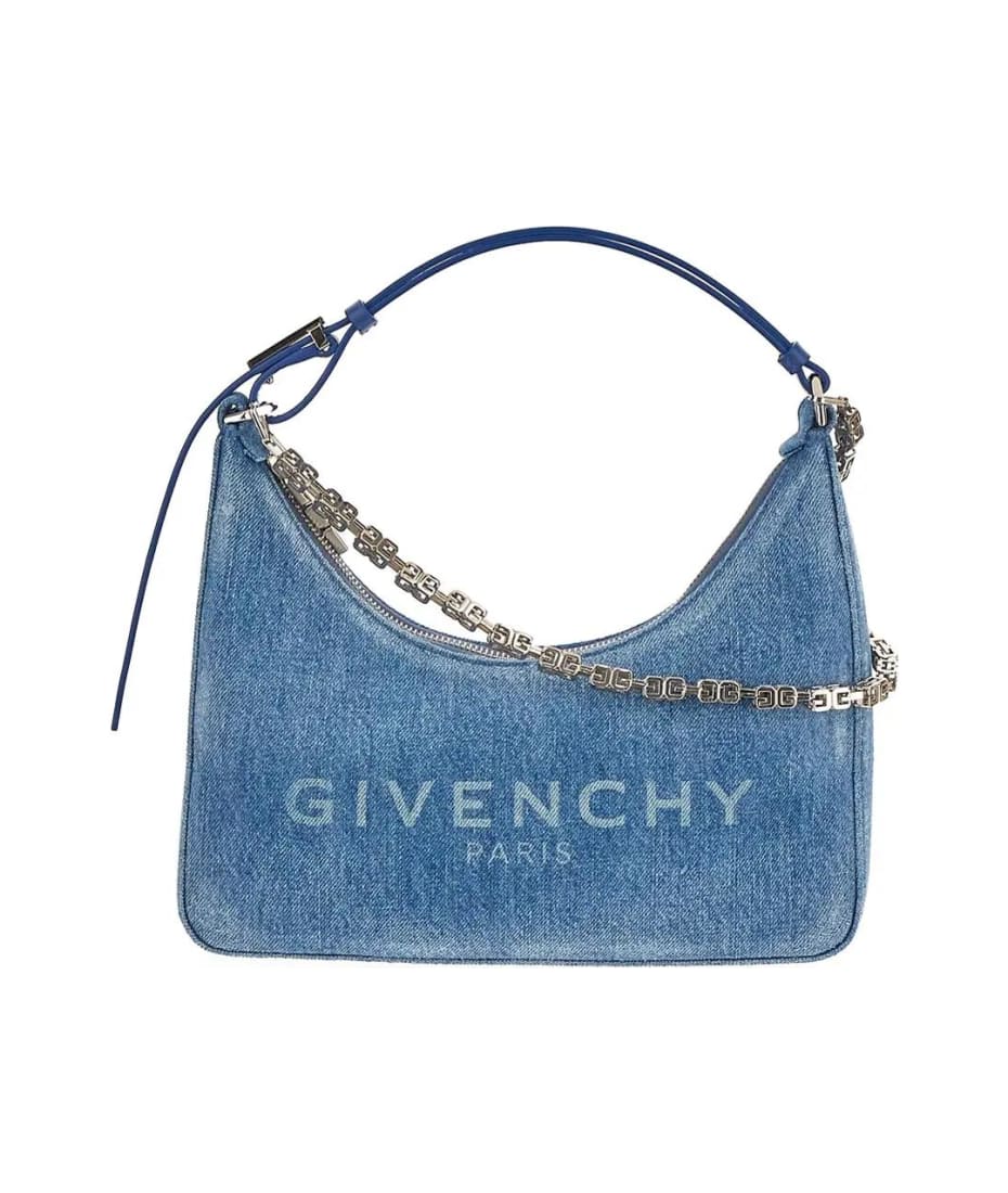 Moon Cut Out Small Denim Shoulder Bag in Blue - Givenchy