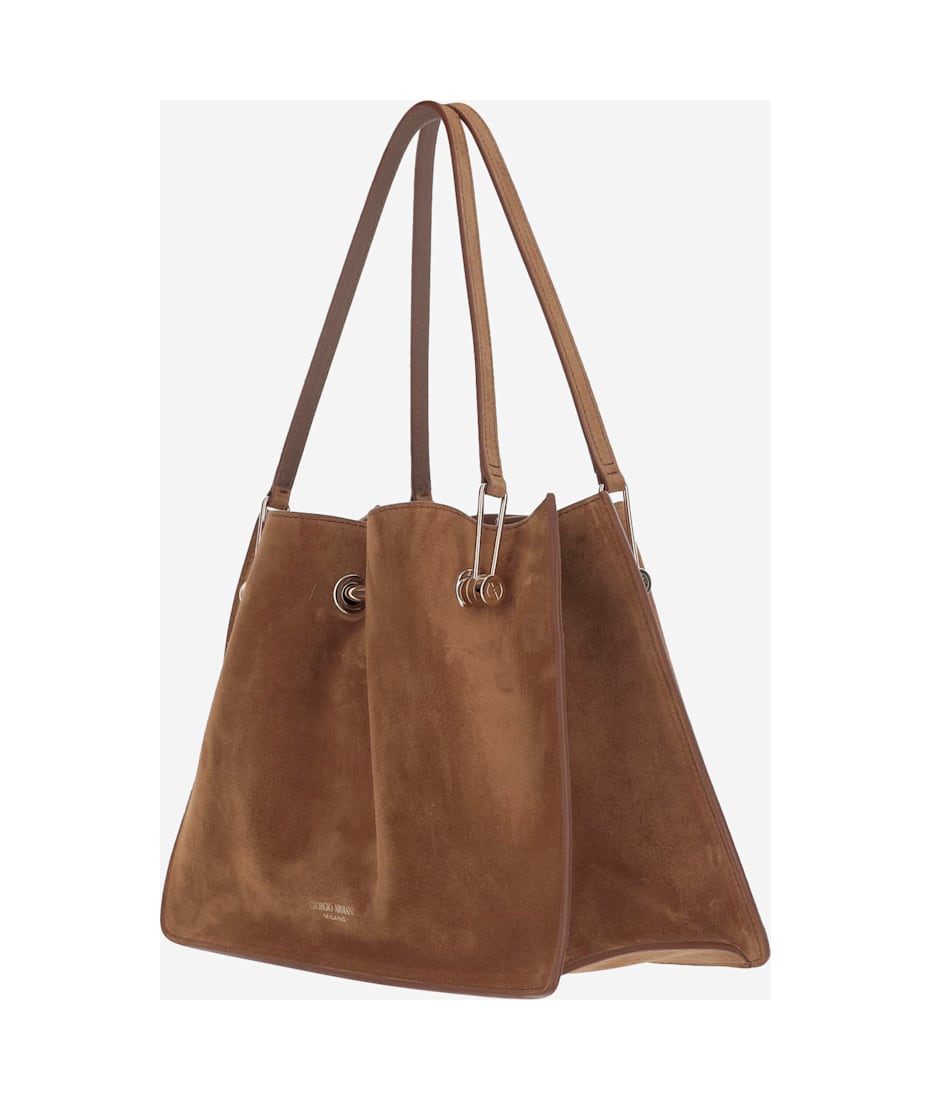 Giorgio Armani スエードハンドバッグ Giorgio Armani Small Suede Shopper Bag | italist