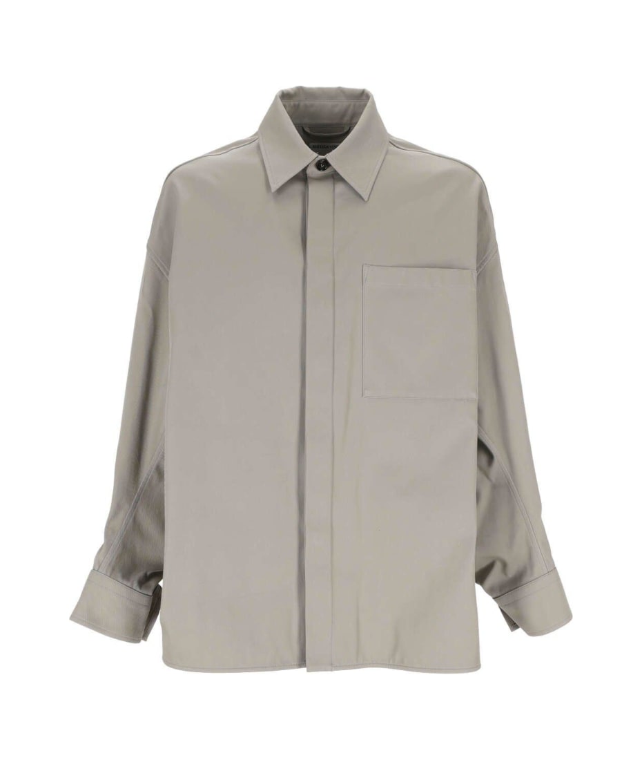 Tシャツ・カットソー BOTTEGA VENETA COTTON TWILL OVER SHIRT (761431 V2T108390) GREY Bottega Veneta COTTON TWILL OVER SHIRT (761431) – LOZURI®