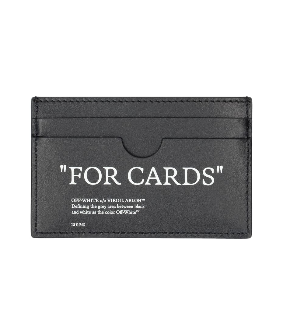 Off-White Quote Leather Card Case Black/ White