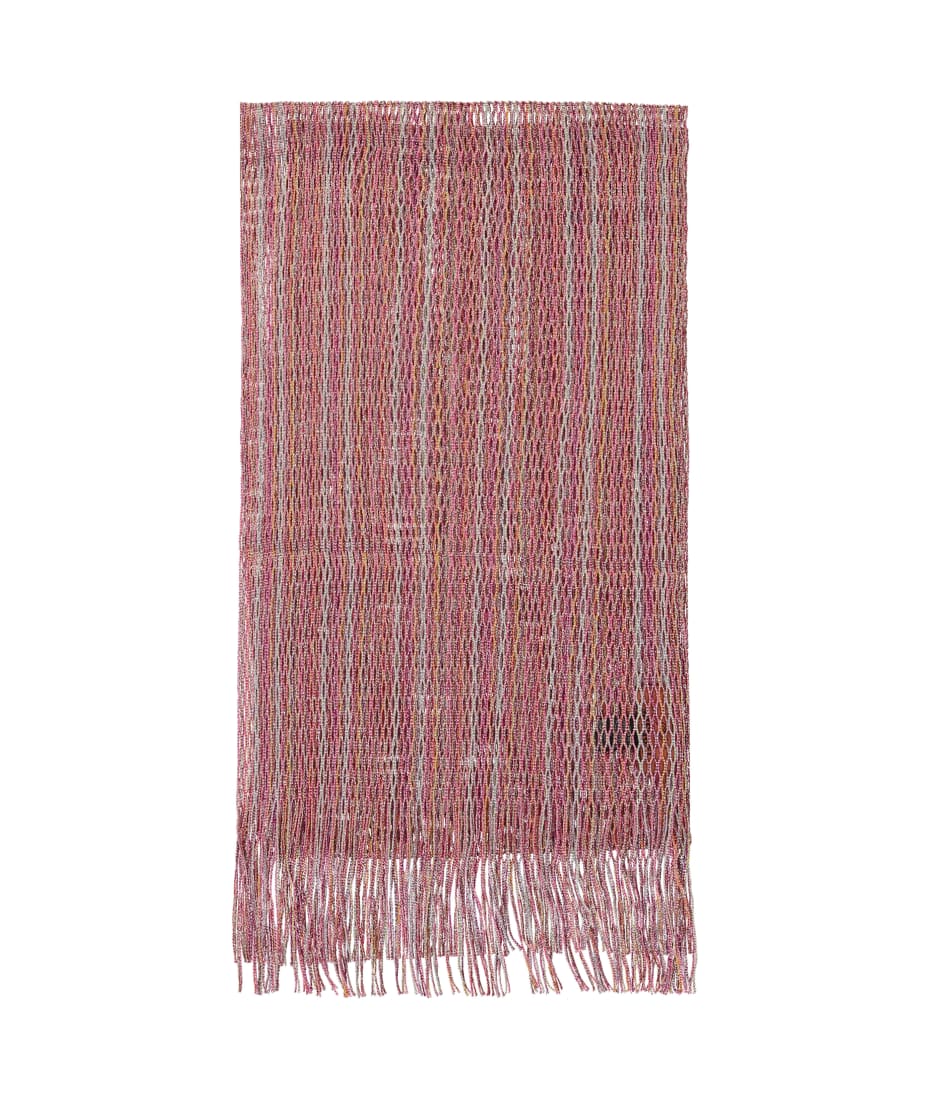 スカーフ MISSONI FW25 SCIARPA 40/45X200+FR. DA231 (SC35VMDA231 0001) Missoni Multicolor Rectangular Scarf With Chevron Motif In