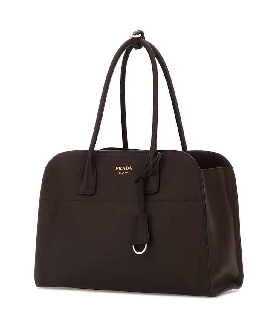 トートバッグ PRADA AUBERGINE LEATHER MEDIUM SHOPPING BAG Prada Aubergine Leather Medium Shopping Bag | italist