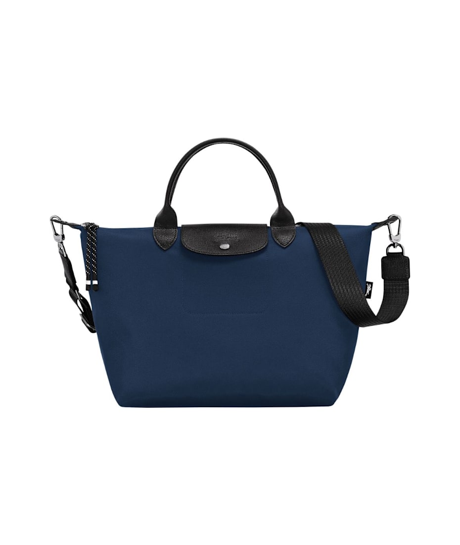 トートバッグ Le Pliage Energy nylon shoulder bag with engraved logo Longchamp 'le Pliage Energy' Blue Shoulder Bag With Engraved