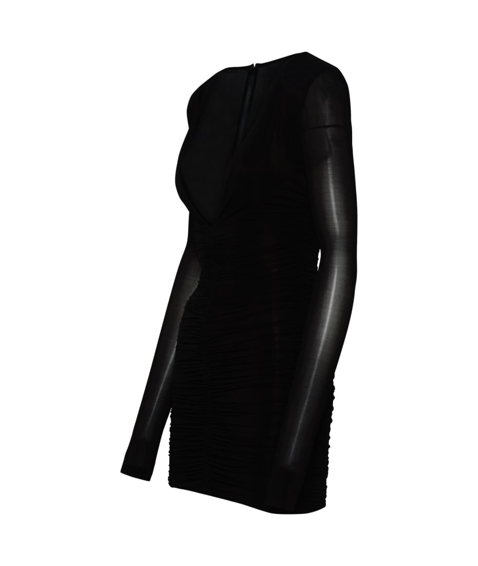 ワンピース SAINT LAURENT Black Cupro Mini Dress Saint Laurent Black Cupro Blend Dress | italist