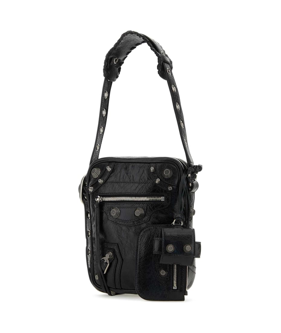 Balenciaga Black Leather Le Cagole Men Crossbody Bag