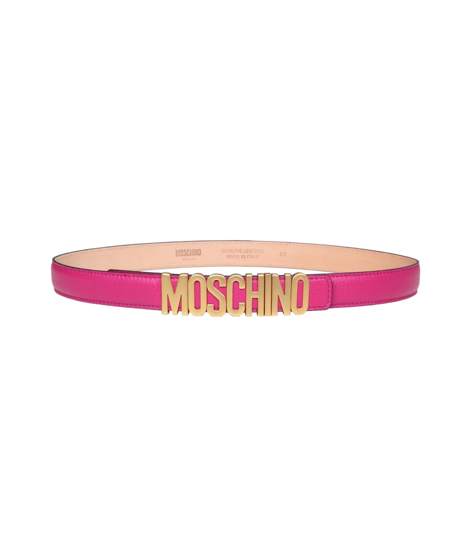 purple moschino belt