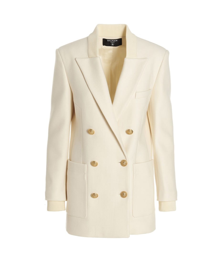balmain wool coat