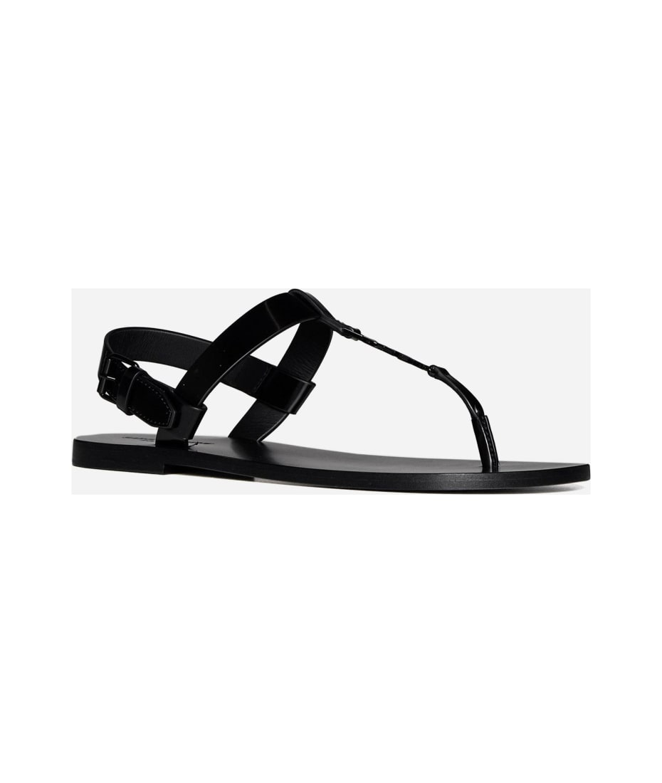 Saint laurent 「ペペ」サンダル Saint Laurent Men's Pepe 05 YSL Slide Sandals in Leather