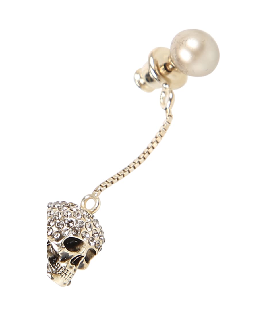 Alexander McQueen Gold Skull Earring | italist