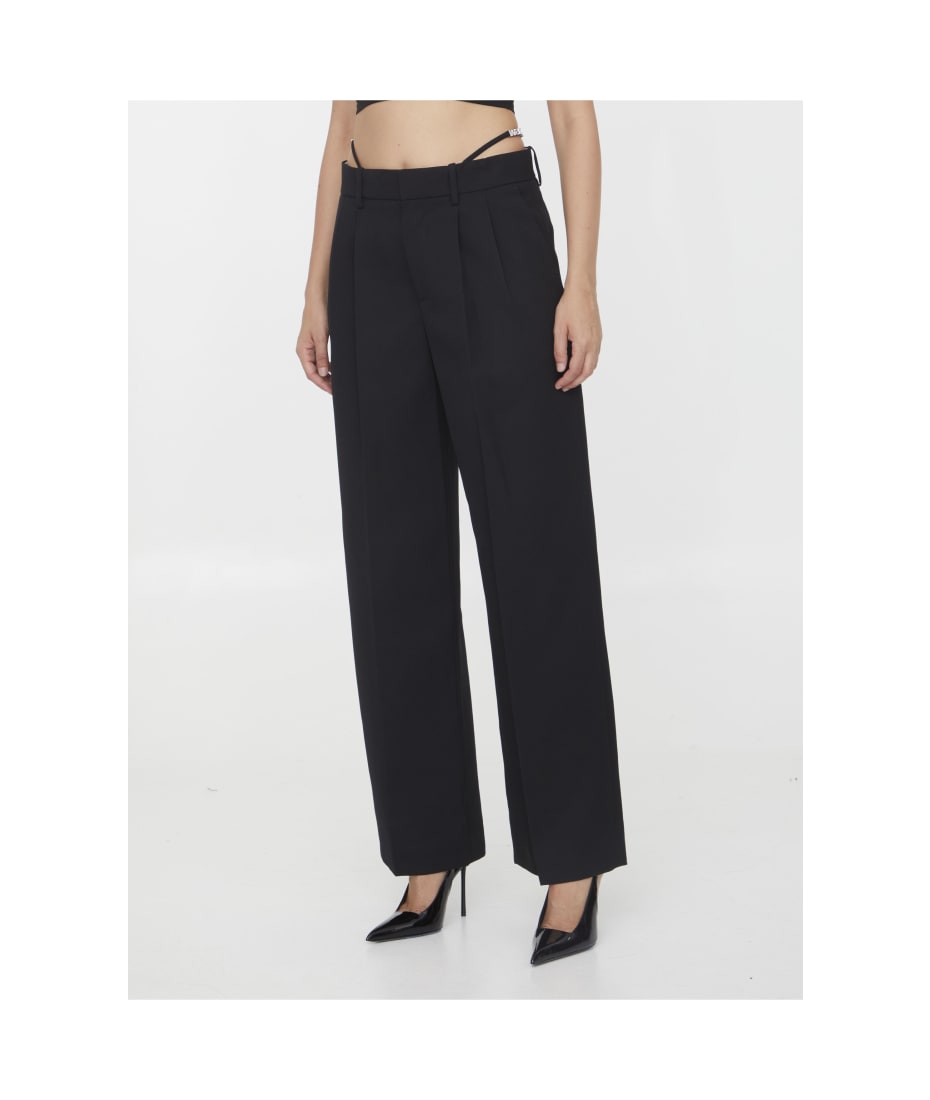 Alexander Wang Wide Leg Sweatpants with Logo Elastic Exposed Briefs