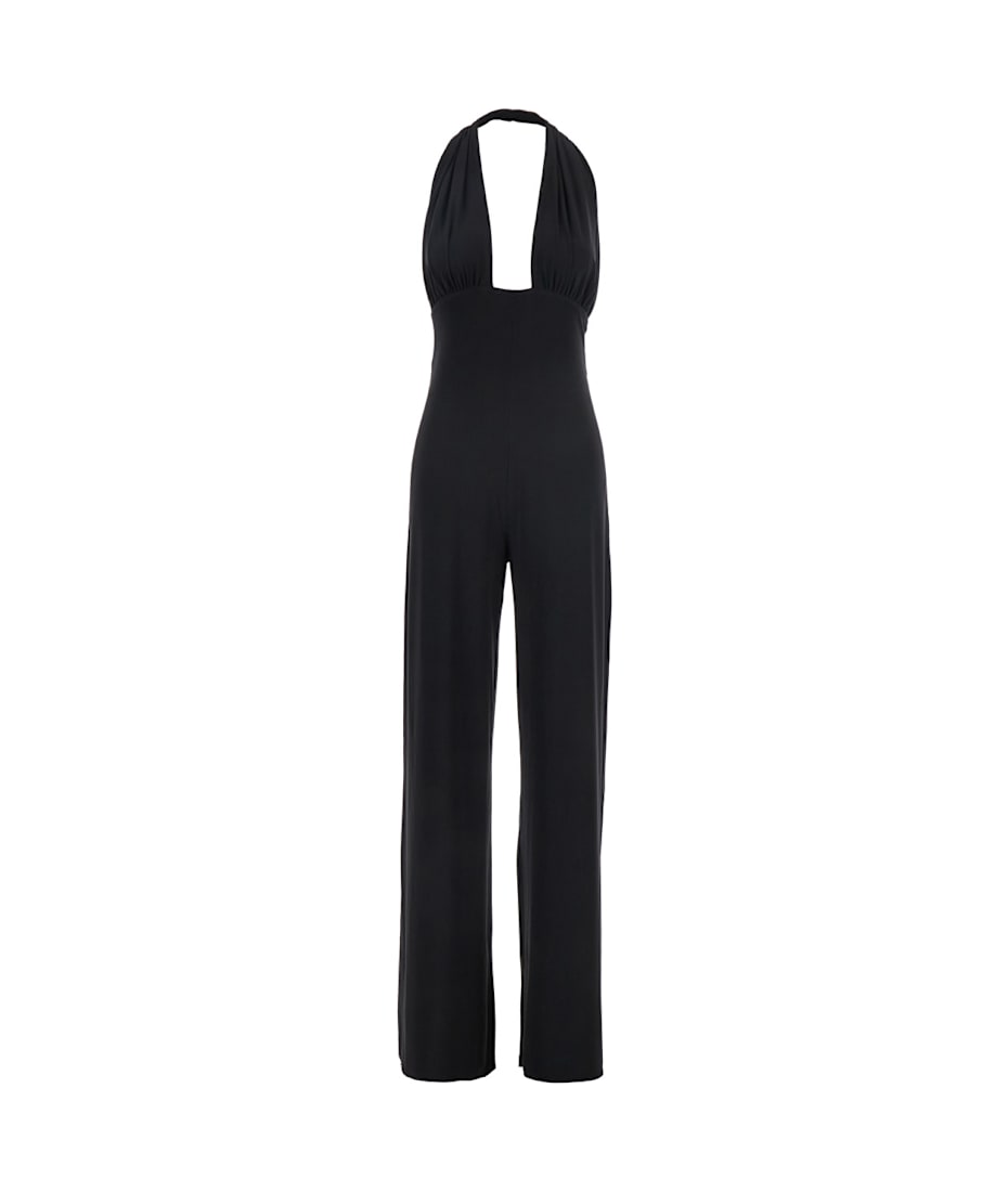 Norma Kamali Cross Halter Straight Leg Jumpsuit | italist