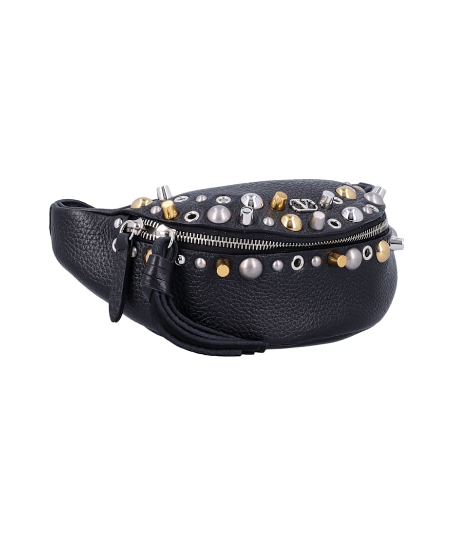 【関税込み】Valentino Garavani 'Nellcote' belt bag Valentino Garavani: Black Nellcôte Belt Bag | SSENSE