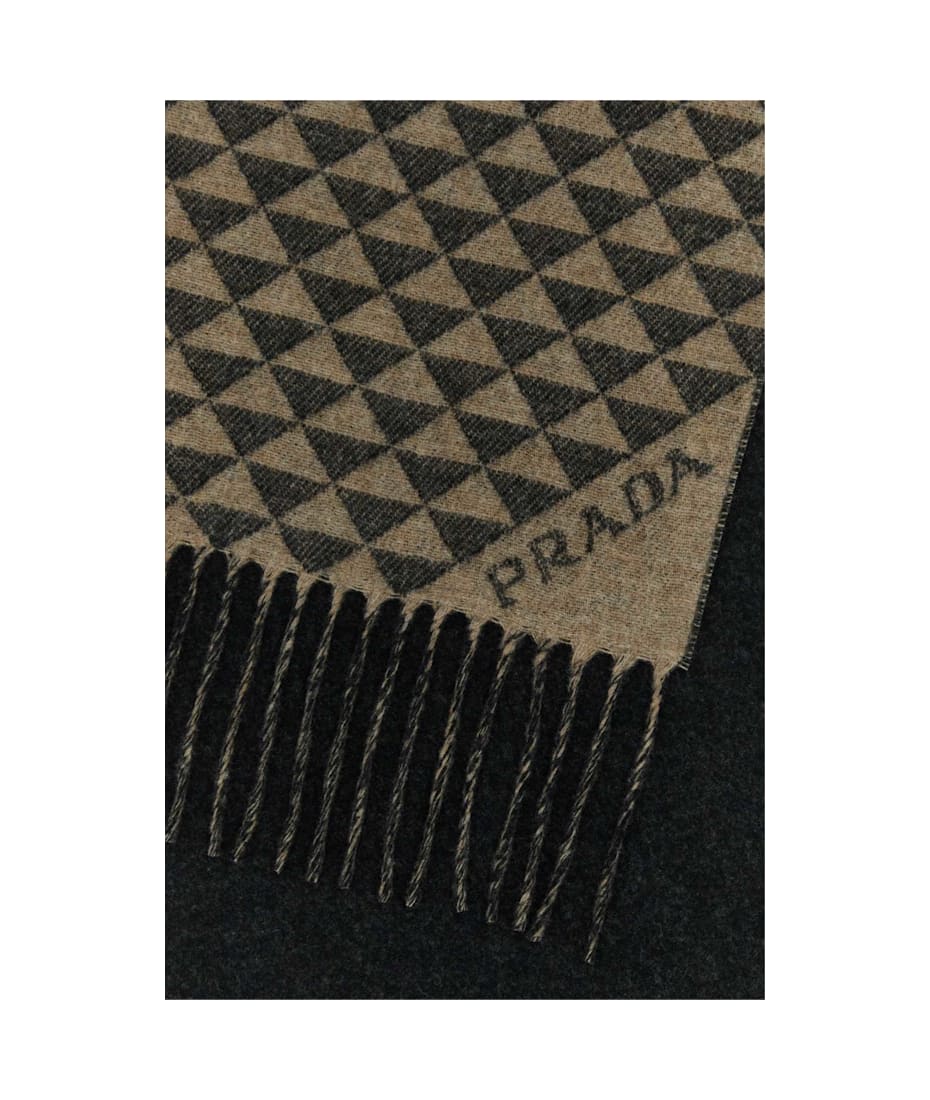 Prada Embroidered Wool Blend Scarf | italist Prada Embroidered Wool Blend Scarf | italist