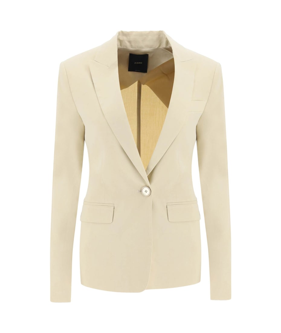 ピンコ レディース ジャケット＆ブルゾン アウター ´equilibrato´ Stretch Linen Blazer Beige