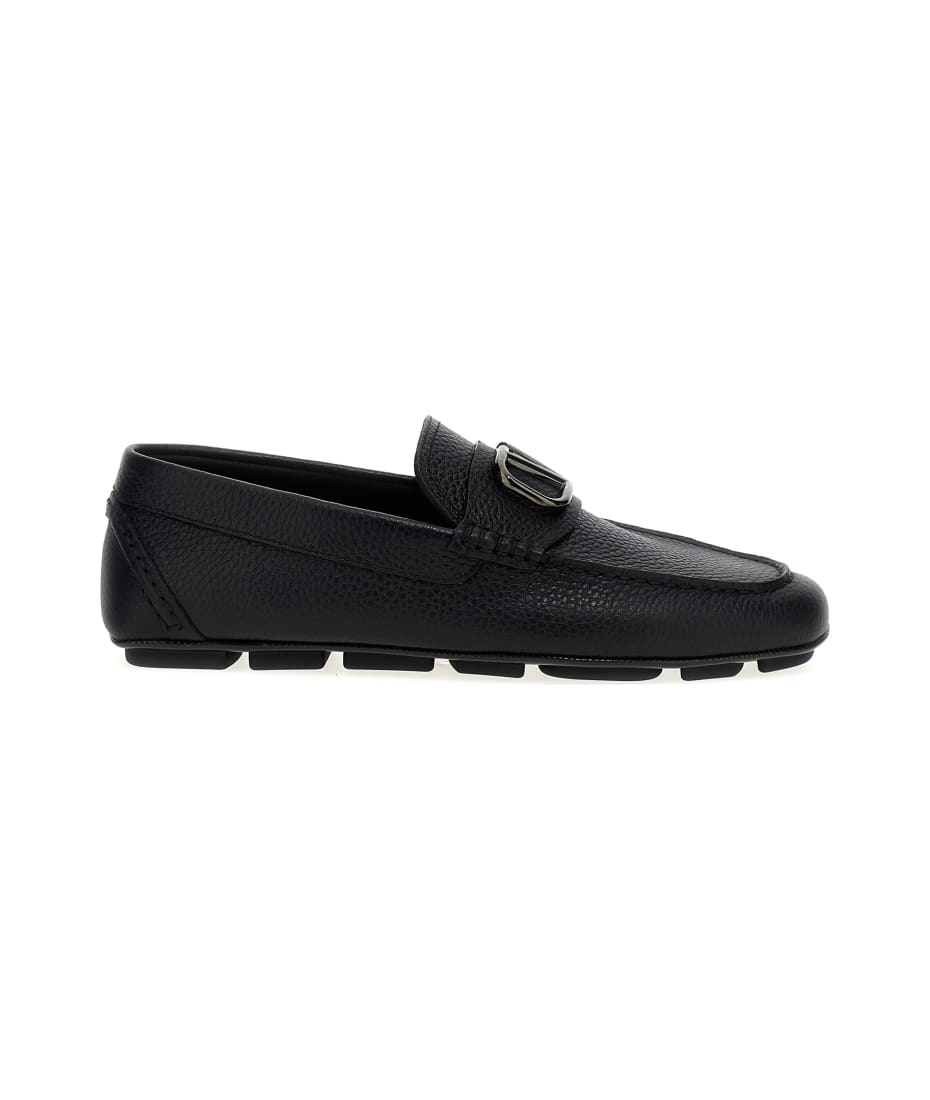 【関税込み】VALENTINO GARAVANI VLOGO SIGNATURE LOAFERS Valentino Garavani VLogo Signature Leather Loafers | Black