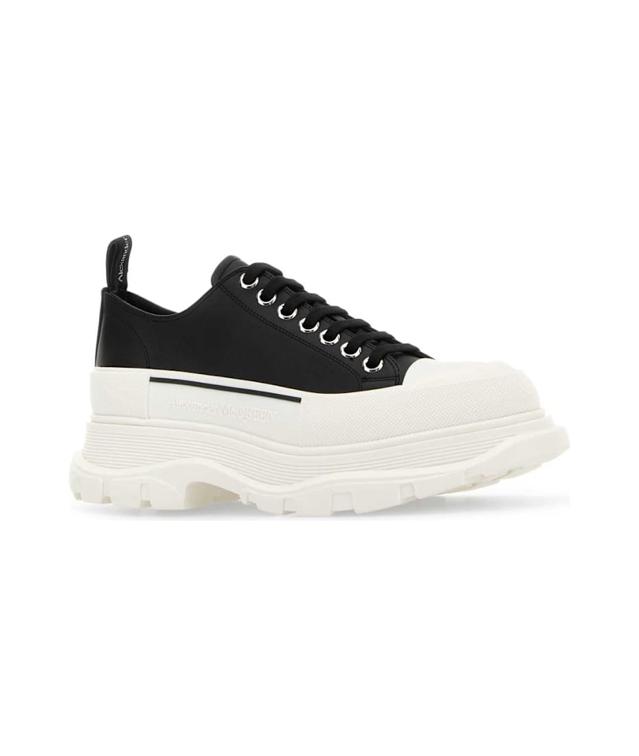 スニーカー Alexander Mcqueen Black Nappa Leather Tread Slick Sneakers Alexander McQueen Black Nappa Leather Tread Slick Sneakers
