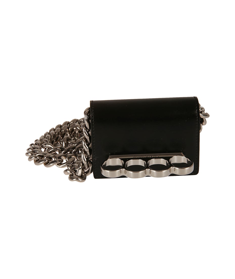 The four ring leather micro bag by Alexander McQueen