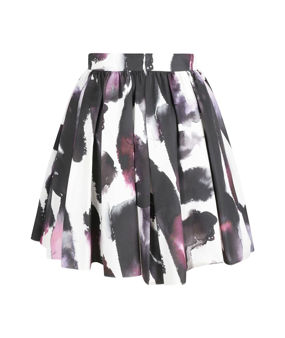 スカート ALEXANDER MCQUEEN MULTICOLOR BOUCLE SKIRT Alexander McQueen Two-tone black denim skirt | TheDoubleF