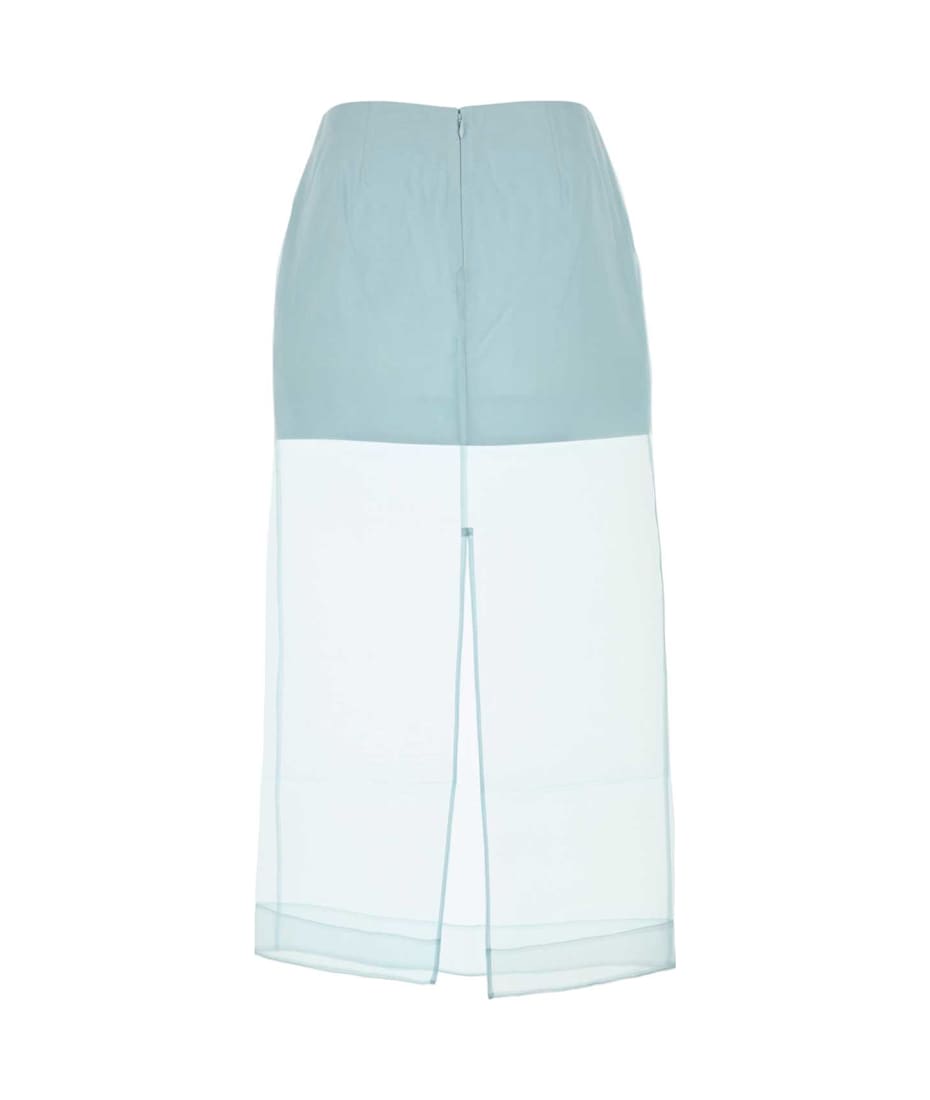 【送料&関税込】Zimmermann Pastel Light Blue Organza Crush L Zimmermann Pastel Light Blue Organza Crush Layered Skirt