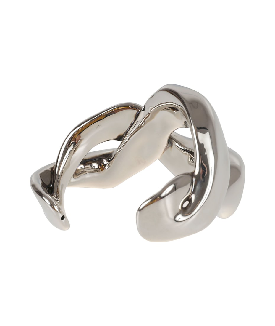 ALEXANDER MCQUEEN ロゴ 彫刻 ツイスト カフ ブレスレット Alexander McQueen Twisted Cuff Bracelet | italist