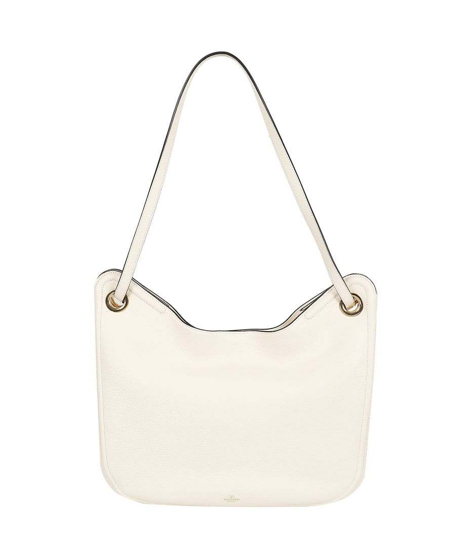 Valentino Garavani Small Hobo Vlogo Moon Bag - Ivory