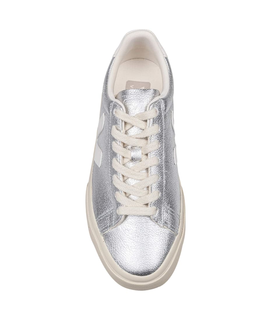 【送料&関税込】Veja Campo Sneakers In Silver Leather Veja Campo Sneakers In Leather Color Silver | italist