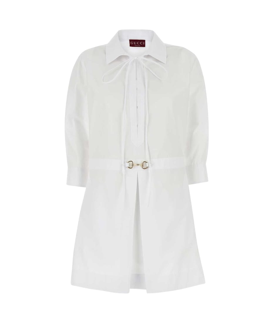 ワンピース GUCCI WHITE POPLIN SHIRT DRESS Gucci White Poplin Shirt Dress | italist