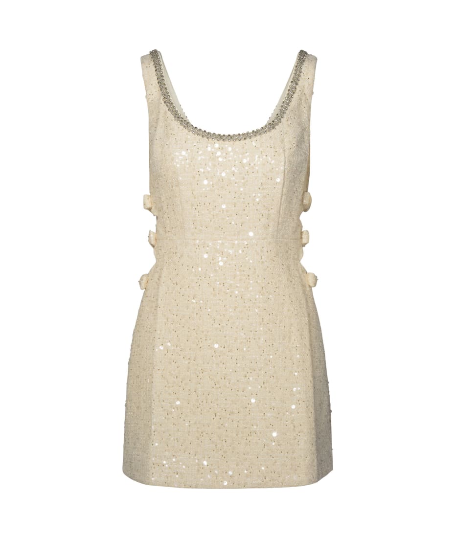self-portrait Ivory Polyester Blend Dress | italist, ALWAYS LIKE A SALE