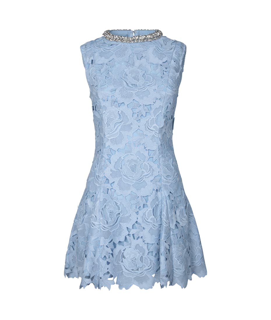 【送料&関税込】self-portrait Flower Lace Mini Dress Self-Portrait Flower Lace Mini Dress | Blue | FARFETCH