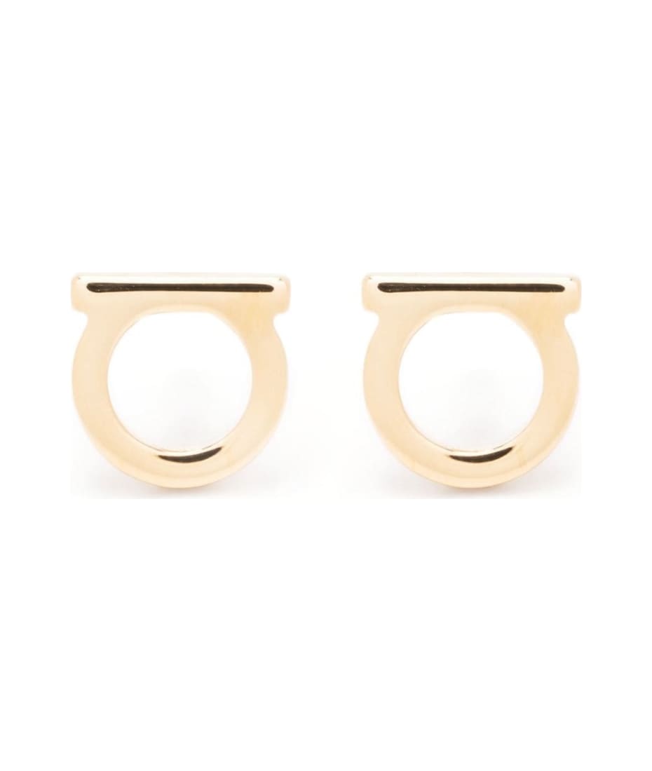 ピアス FERRAGAMO Gold-Colored Gancini Earrings in Brass Woman Ferragamo Gold-colored Gancini Earrings In Brass Woman