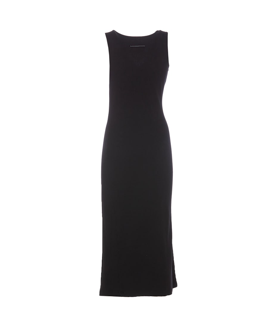 【送料関税込み】MM6 Maison Margiela DRESS MM6 Maison Margiela logo-print Midi Dress | Black | FARFETCH