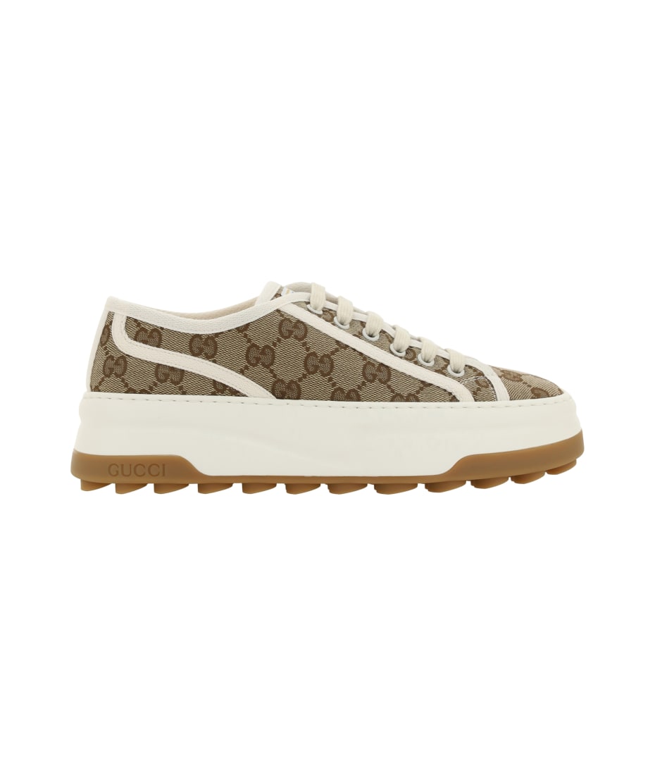 Gucci White Leather Ace Web Low Top Sneakers Size 36 Gucci | TLC