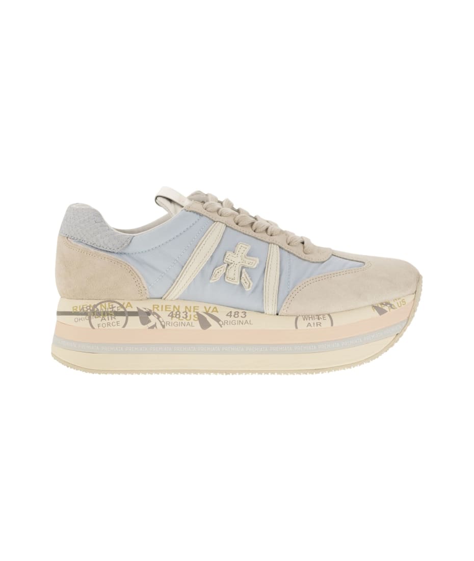 Premiata Beth Sneakers In Beige Suede And Fabric | italist