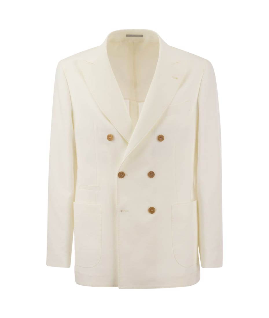 テーラードジャケット BRUNELLO CUCINELLI LINEN DECONSTRUCTED JACKET Brunello Cucinelli Twisted Linen Deconstructed Jacket With