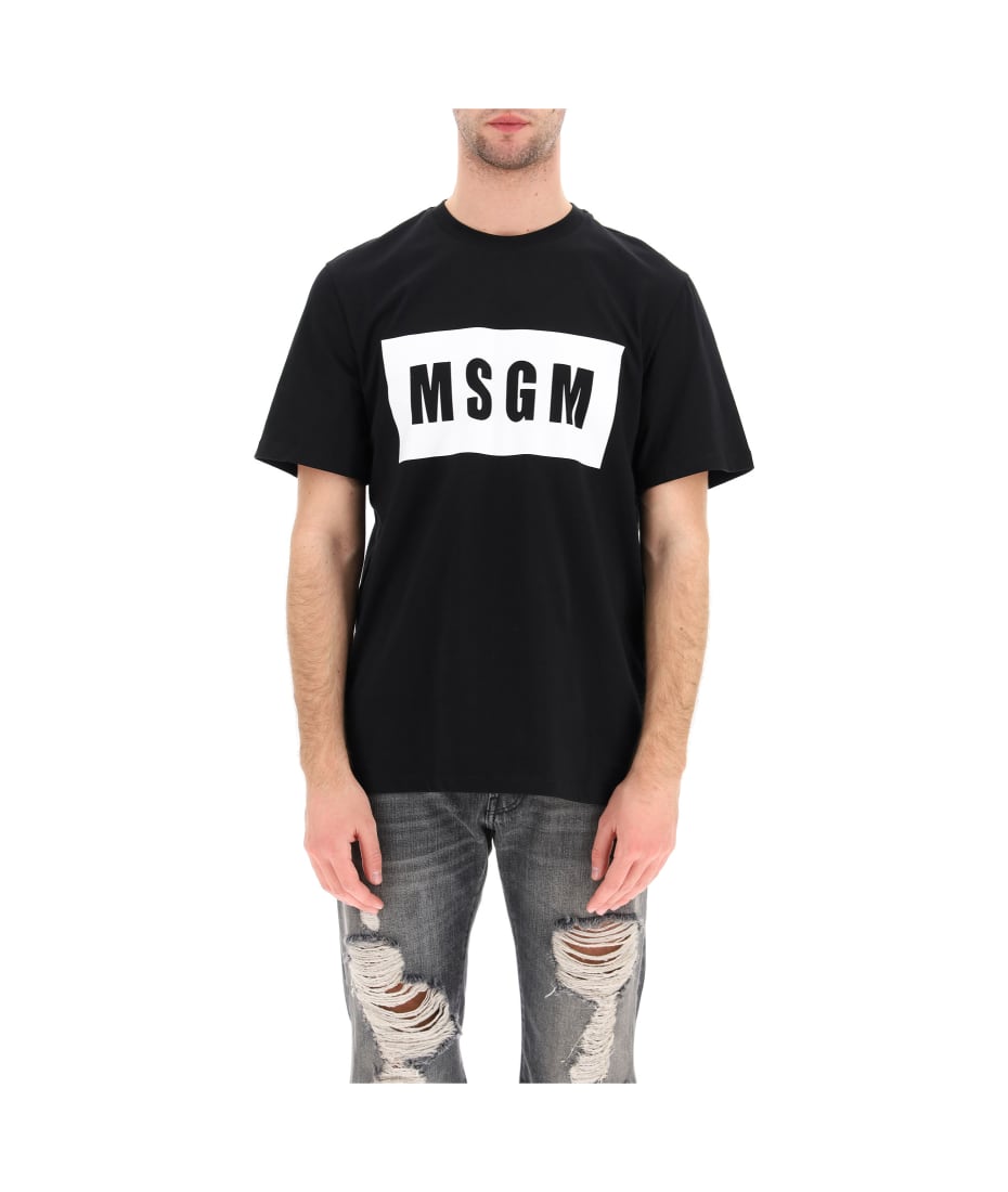 MSGM(エムエスジーエム) BOX LOGO Tシャツ 2640MM64 ブラック